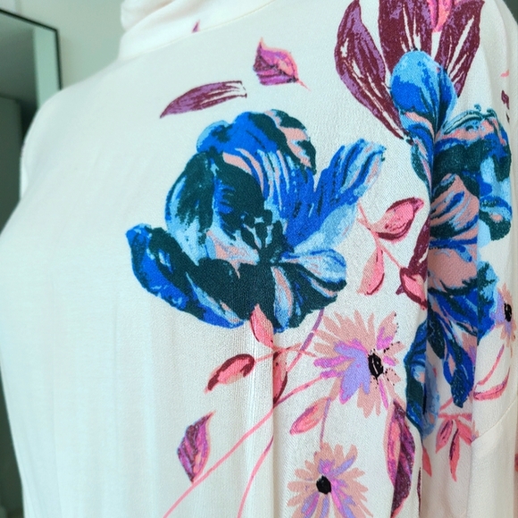 Free People Gemma Light Pink Floral Long Sleeve Tie Open Back Mini Dress Size XS - Picture 3 of 8